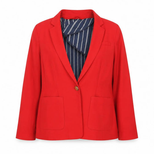 Front view of Next Women Red Tailoring Blazer, size 14, Single Breasted Jacket