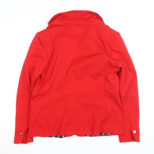 Next Women Red Tailoring Blazer Size 14 Single Breasted Jacket