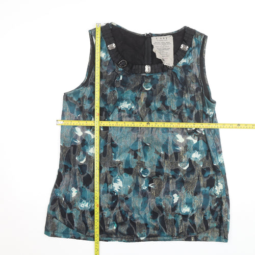River Island Womens Blue Floral Embellished Sleeveless Blouse Size 16