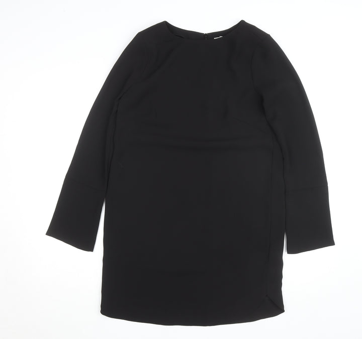H&M Women’s Black Shift Dress Size 8 Long Sleeve Classic Workwear