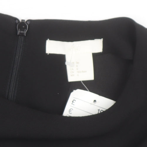 H&M Women’s Black Shift Dress Size 8 Long Sleeve Classic Workwear