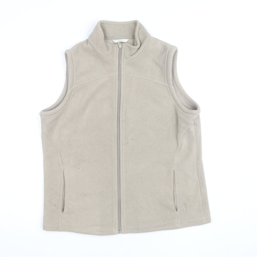 Marks & Spencer Men's Beige Fleece Full Zip Vest Size L