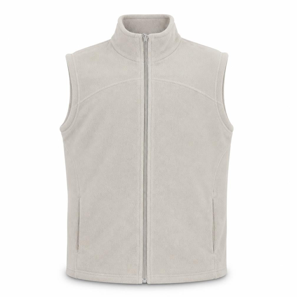 Front view of Marks & Spencer Men's Beige Fleece Full Zip Vest, size L