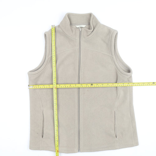 Marks & Spencer Men's Beige Fleece Full Zip Vest Size L
