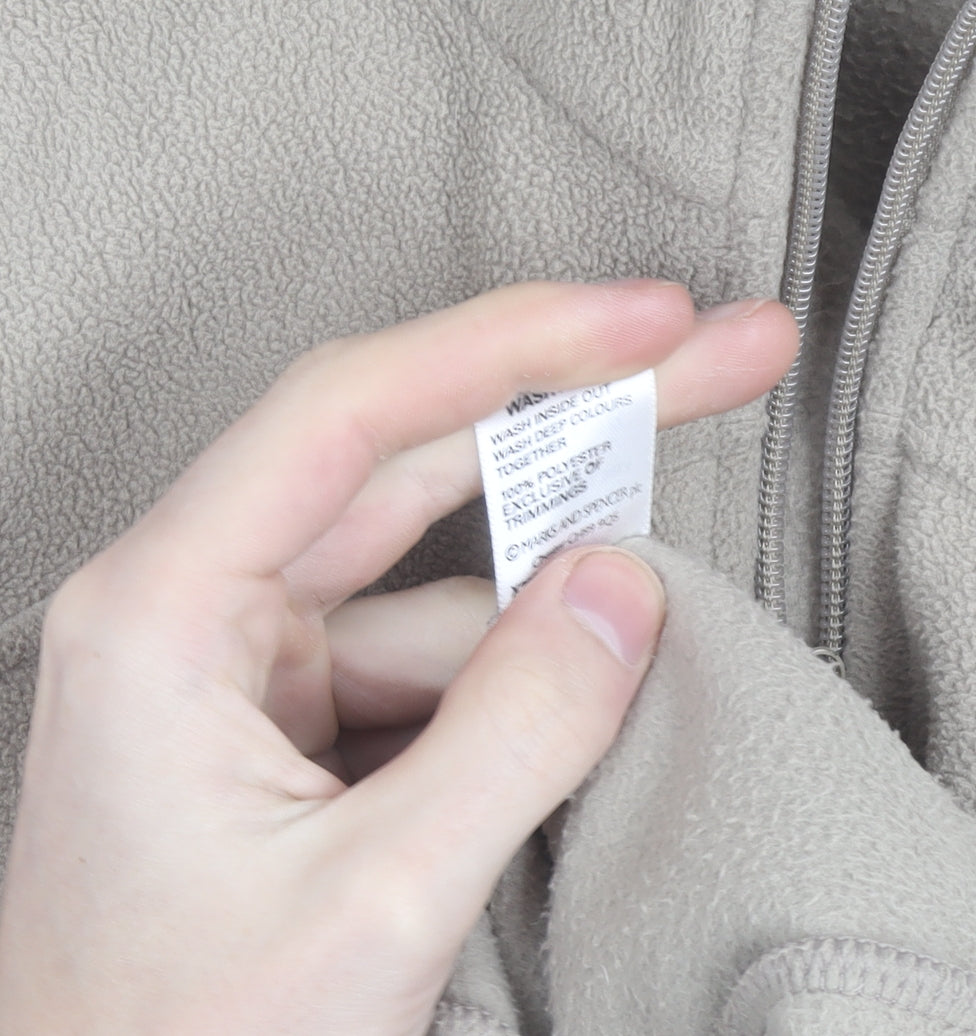 Marks & Spencer Men's Beige Fleece Full Zip Vest Size L