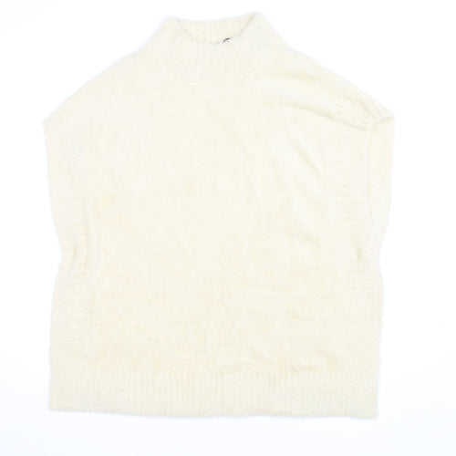 Molly Bracken Womens Ivory Sleeveless Mock Neck Pullover Jumper XS