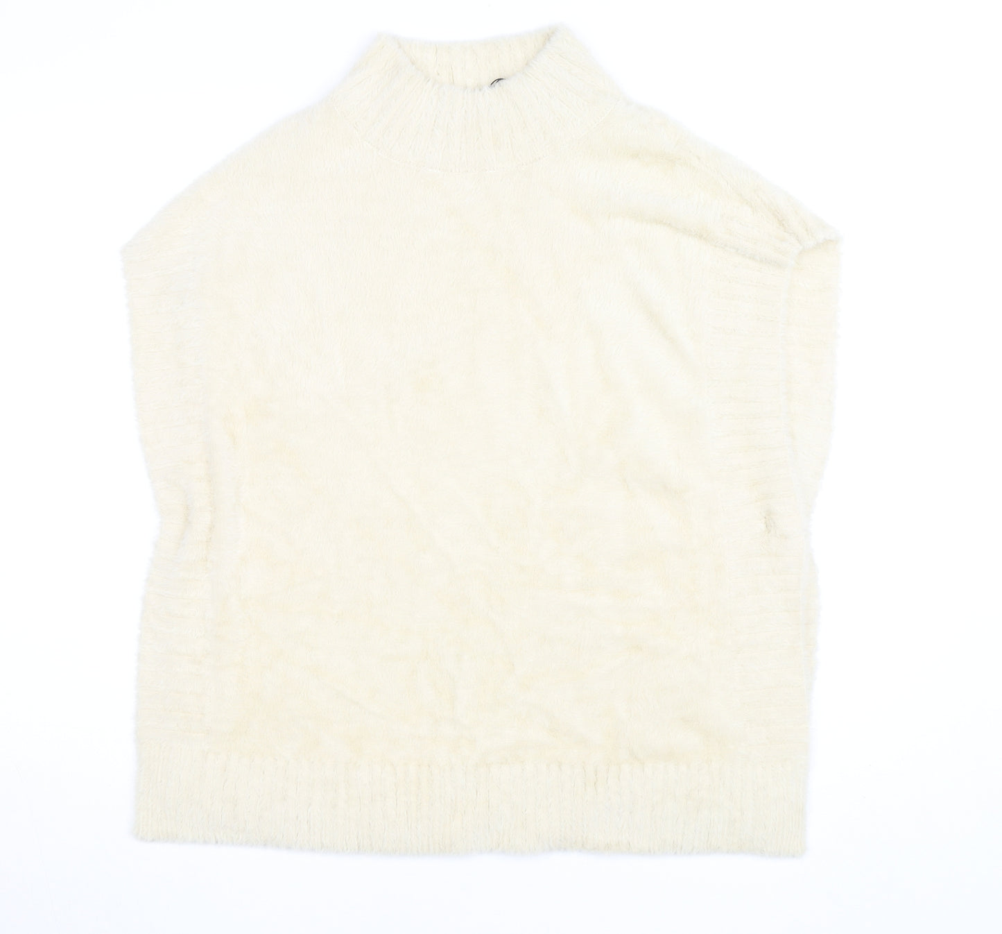 Molly Bracken Womens Ivory Sleeveless Mock Neck Pullover Jumper XS