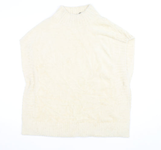 Molly Bracken Womens Ivory Sleeveless Mock Neck Pullover Jumper XS