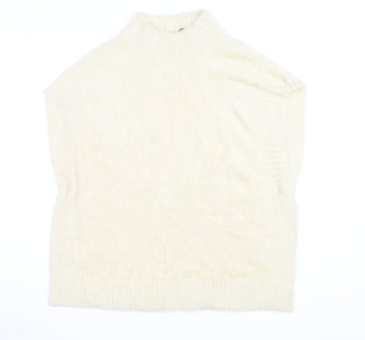 Molly Bracken Womens Ivory Sleeveless Mock Neck Pullover Jumper XS