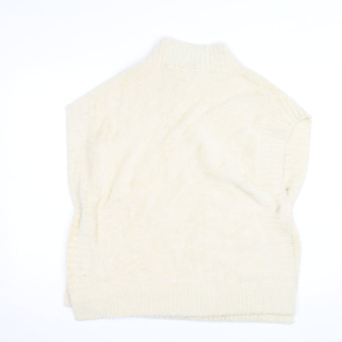Molly Bracken Womens Ivory Sleeveless Mock Neck Pullover Jumper XS