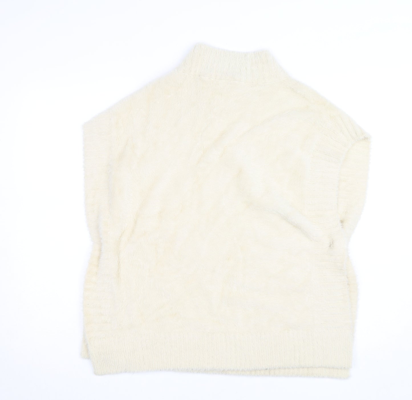 Molly Bracken Womens Ivory Sleeveless Mock Neck Pullover Jumper XS