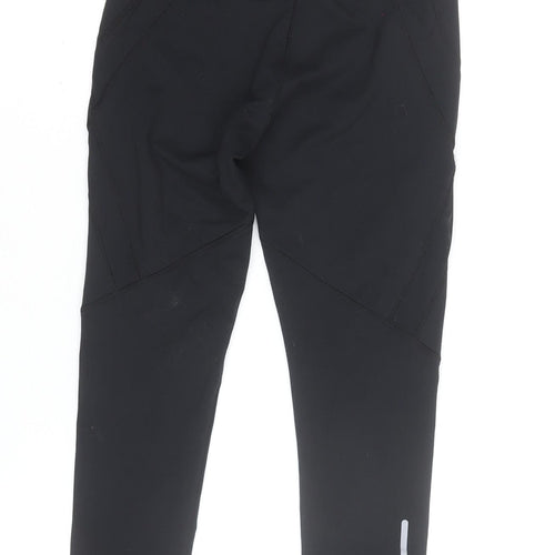 Kyodan Womens Black Small Leggings Reflective Zip Pocket Activewear