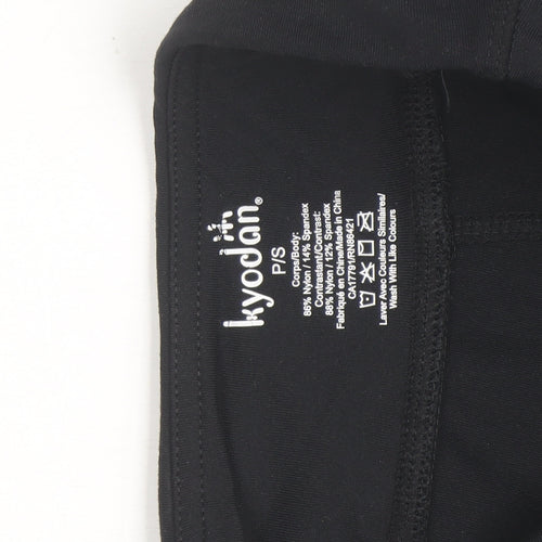 Kyodan Womens Black Small Leggings Reflective Zip Pocket Activewear