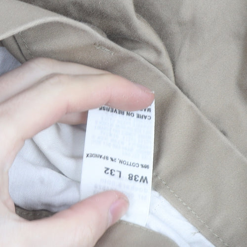 Dockers Men's Beige Chino Trousers W38 L32 Cotton Stretch Regular Fit