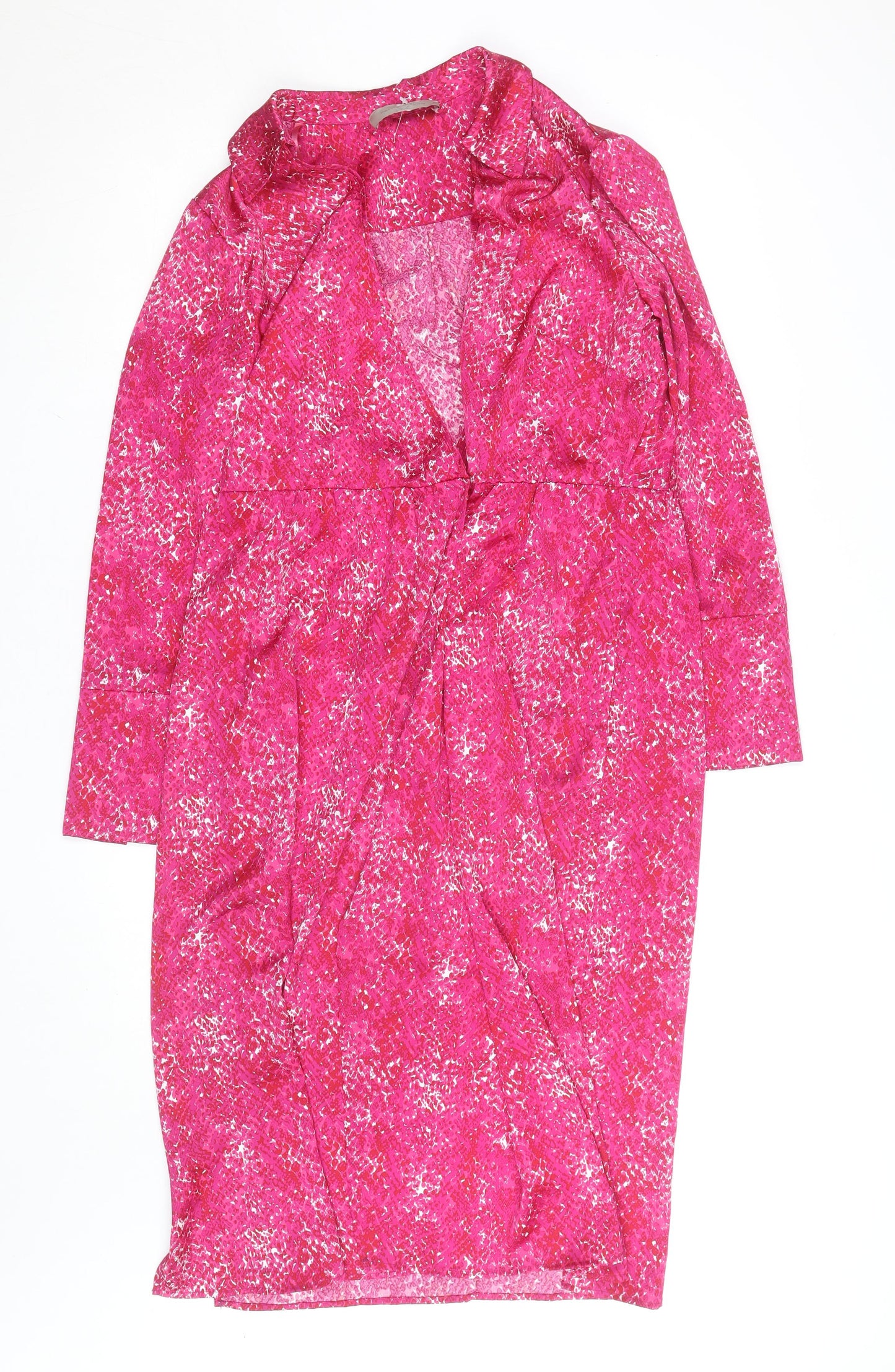 Paul Costelloe Living Studio Women’s Pink Abstract Wrap Dress Size 12