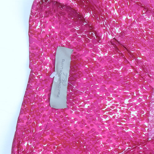 Paul Costelloe Living Studio Women’s Pink Abstract Wrap Dress Size 12