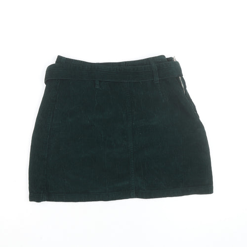 Denim Co. Women's Green Corduroy A-Line Short Skirt Size 10