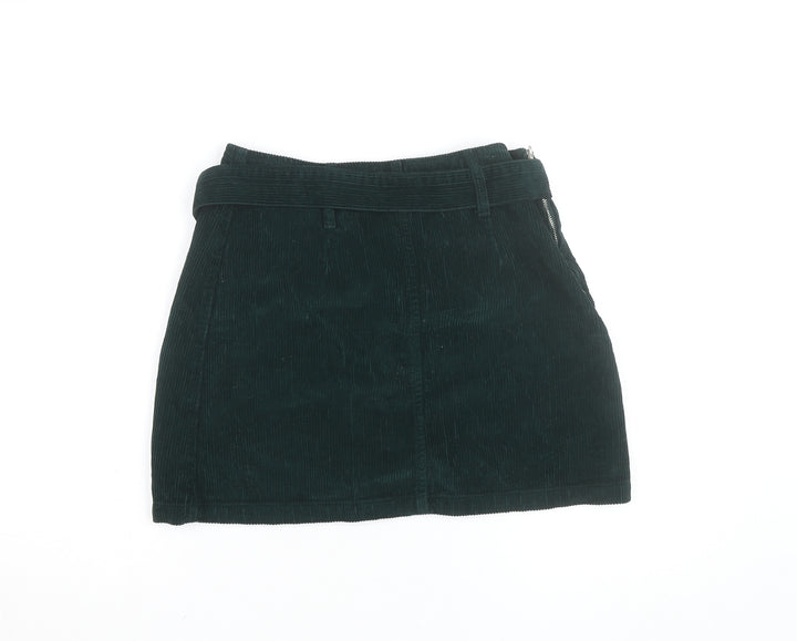Denim Co. Women's Green Corduroy A-Line Short Skirt Size 10