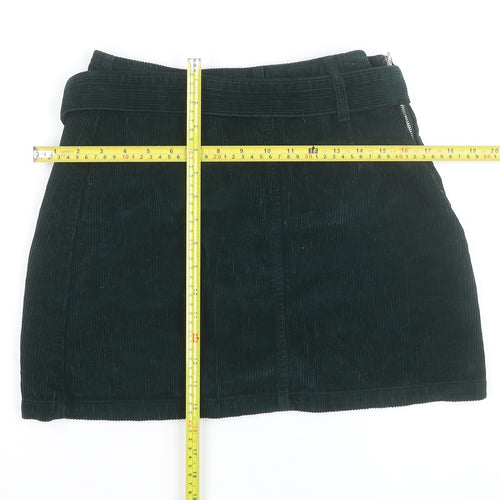 Denim Co. Women's Green Corduroy A-Line Short Skirt Size 10