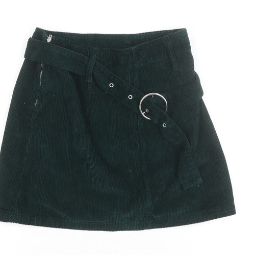 Denim Co. Women's Green Corduroy A-Line Short Skirt Size 10