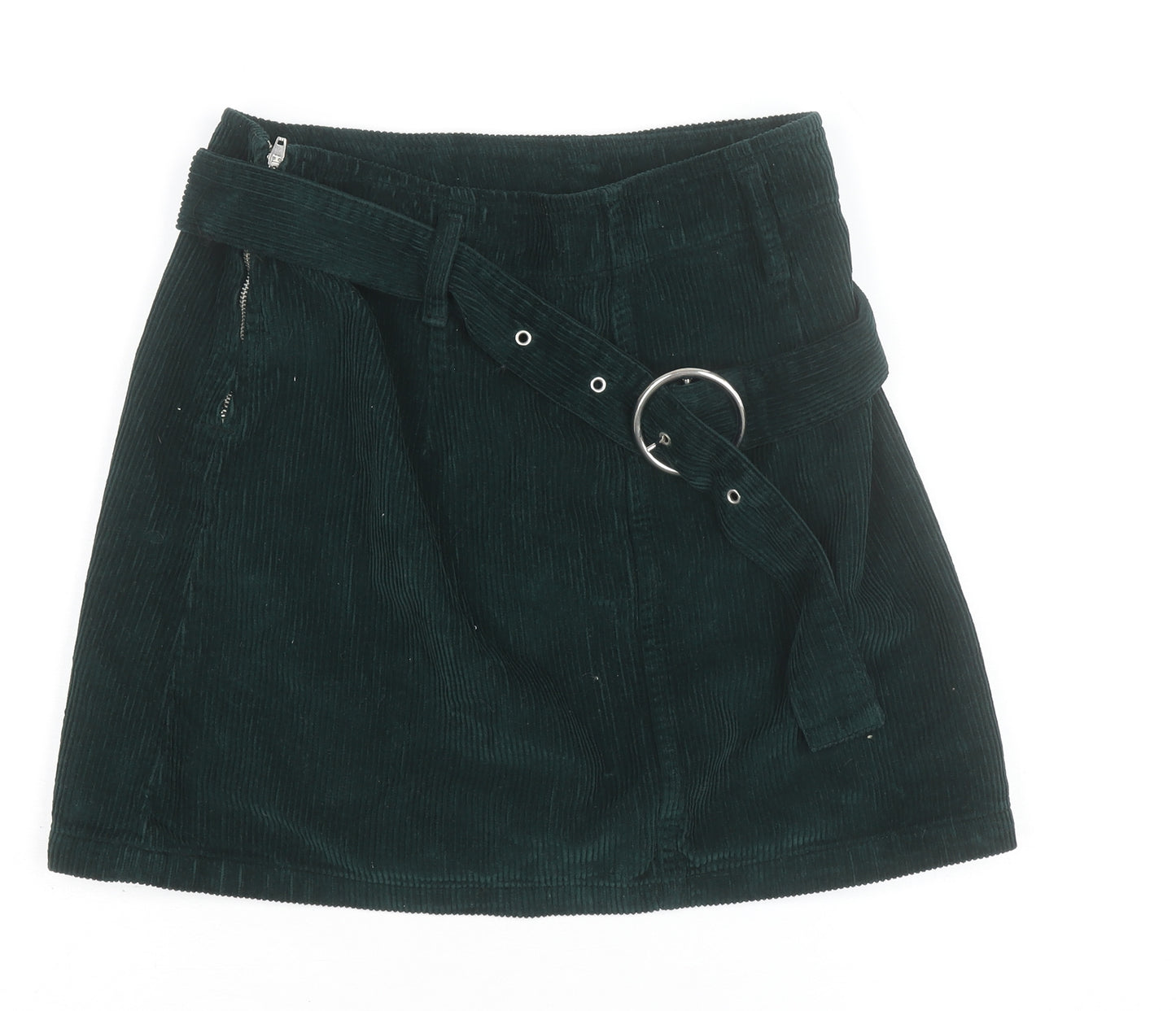 Denim Co. Women's Green Corduroy A-Line Short Skirt Size 10