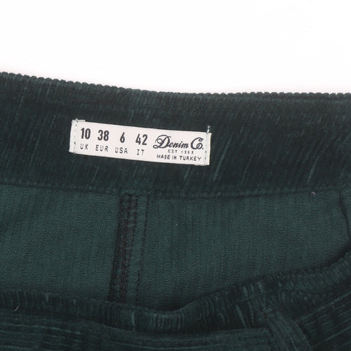 Denim Co. Women's Green Corduroy A-Line Short Skirt Size 10