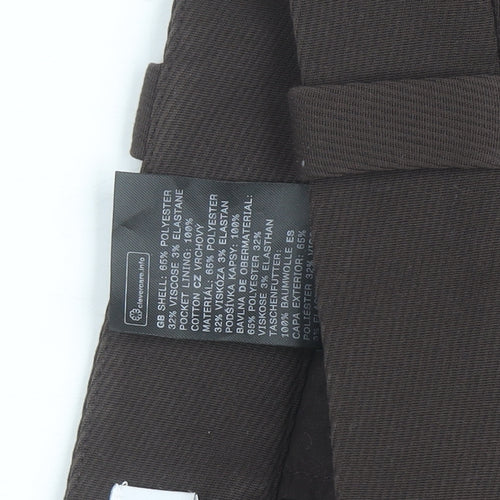 & Other Stories Women Brown 14 Straight Leg Polyester Blend Work Trousers
