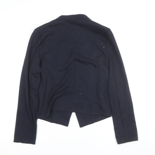 Cute Women's Navy Blue Military Style Blouse UK 12 Zip Front