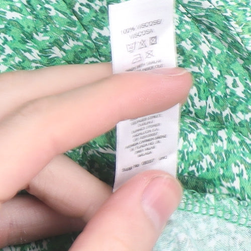 Gallery Women’s Green Floral Midi A-Line Skirt Size 12 Viscose