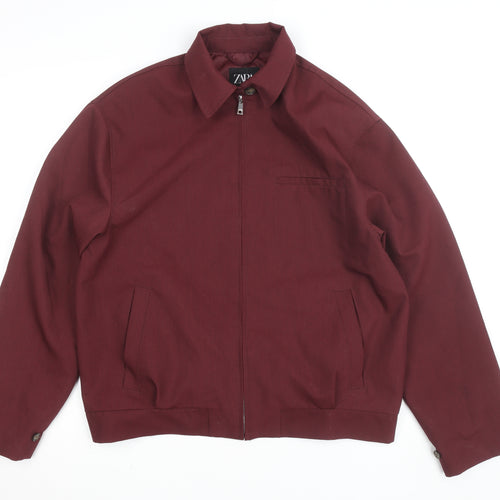 Zara Women Burgundy Single-Breasted Suit Jacket S