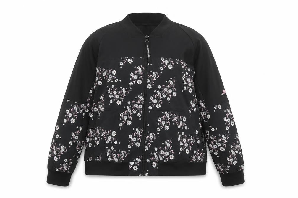 Skechers Womens Black Floral 2XL Track Jacket Full Zip Lightweight