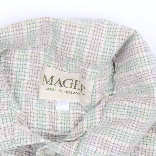 Magee Men’s Beige Check Cotton Long Sleeve Casual Shirt Size 40