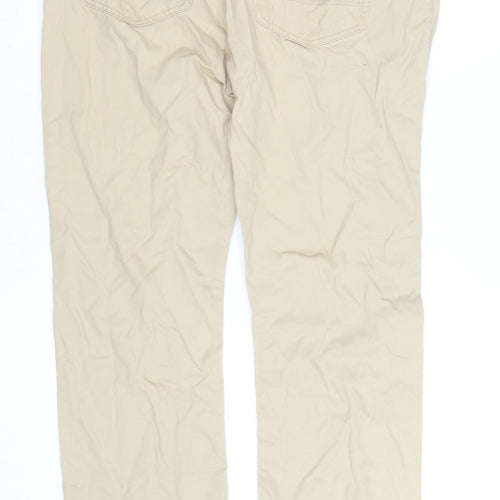 Denim Co. Men's Beige Chino Trousers 35W 32L Cotton Straight Fit