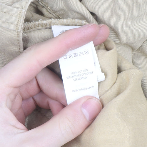 Denim Co. Men's Beige Chino Trousers 35W 32L Cotton Straight Fit