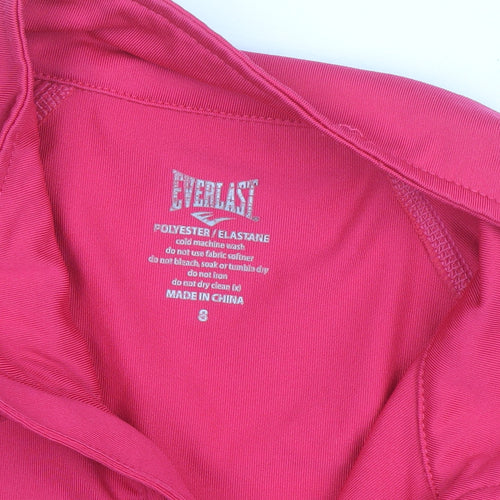 Everlast Womens Pink Long Sleeve 1/4 Zip Gym Training Top Size 8