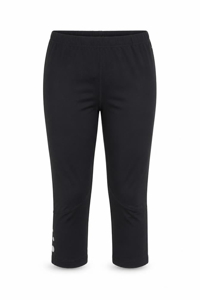 Front view of Crivit Women's Black Capri Activewear Trousers, size 14, Quick Dry