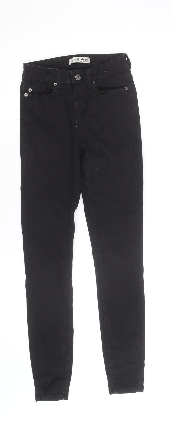 Denim & Co. Women's Black Skinny Jeans Size 8 Mid Rise Stretch Denim