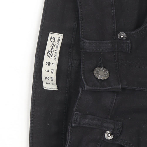 Denim & Co. Women's Black Skinny Jeans Size 8 Mid Rise Stretch Denim