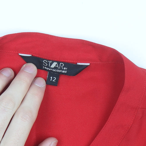 Star by Julien Macdonald Red Women's Size 12 Tunic Blouse