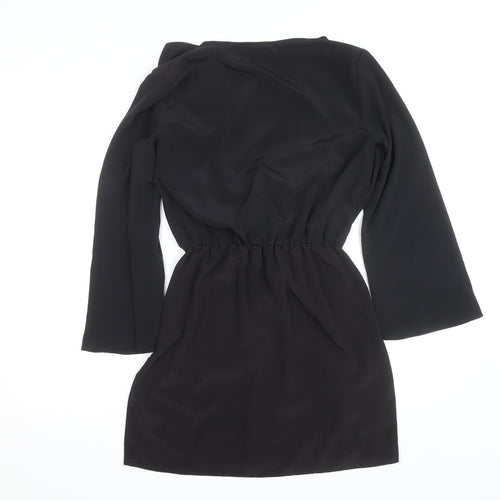 Topshop Women's Black Wrap Chiffon Blouse Size 8