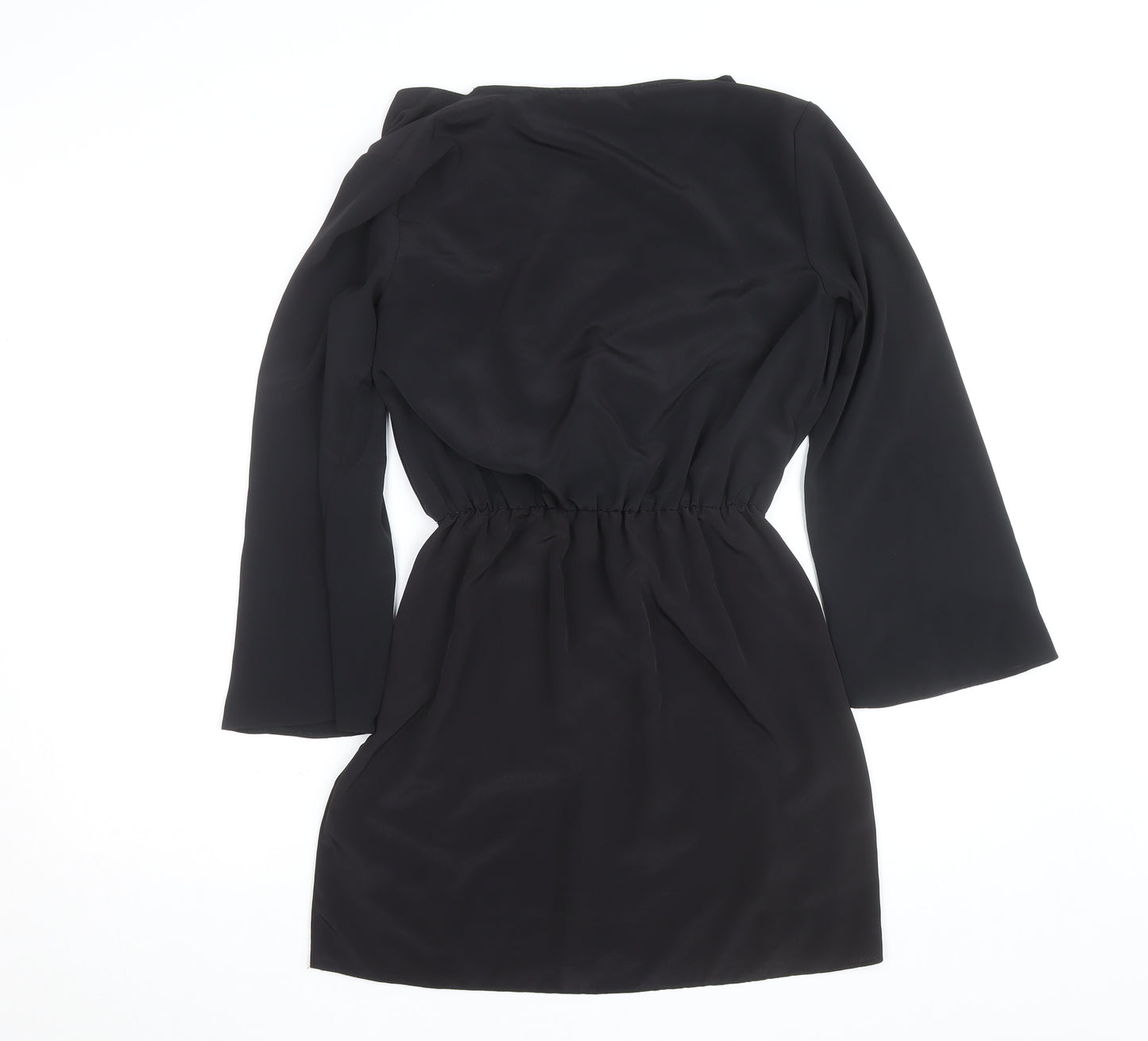Topshop Women's Black Wrap Chiffon Blouse Size 8
