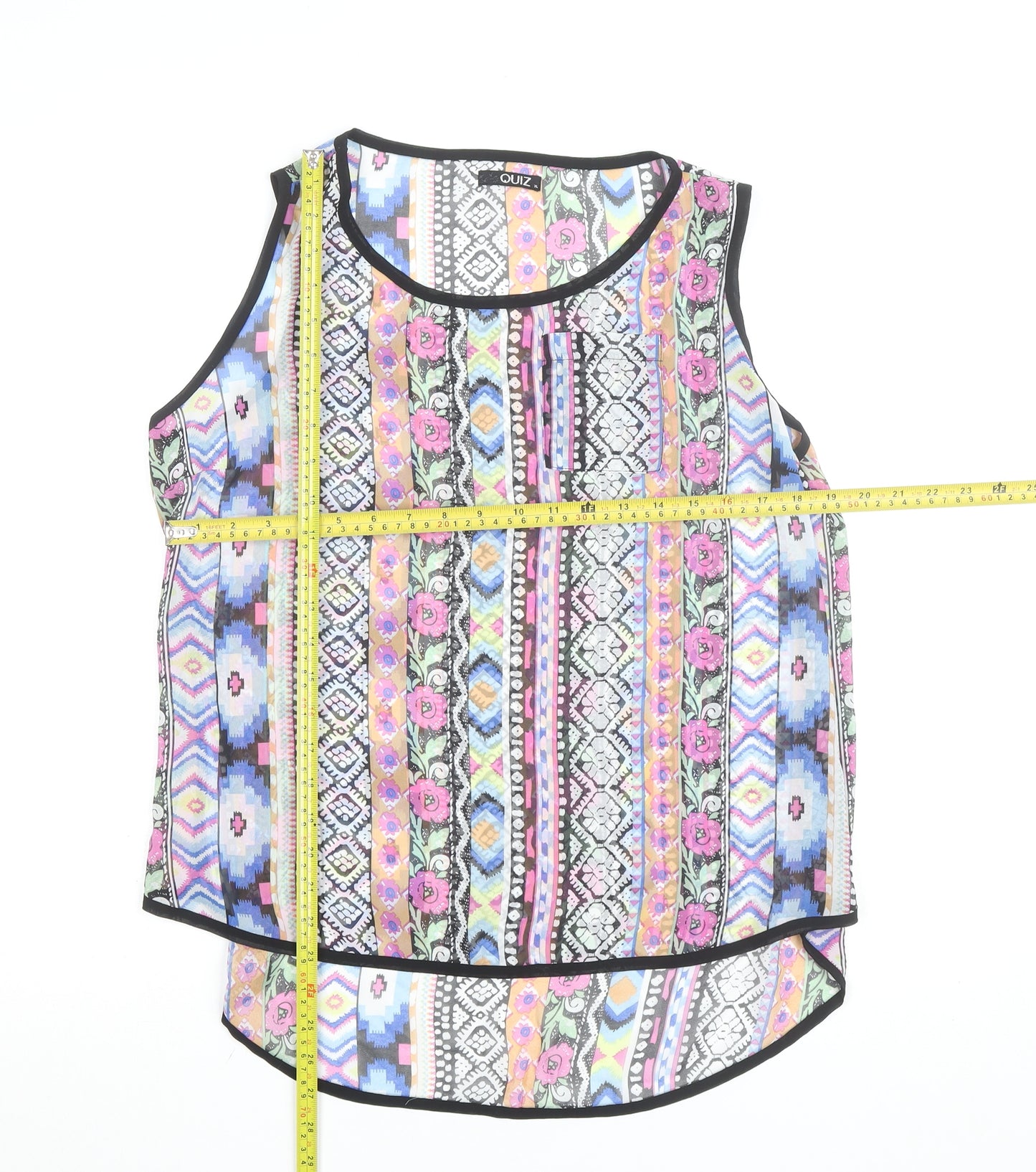 Quiz Womens Multicoloured Bohemian XL Sleeveless Camisole Top