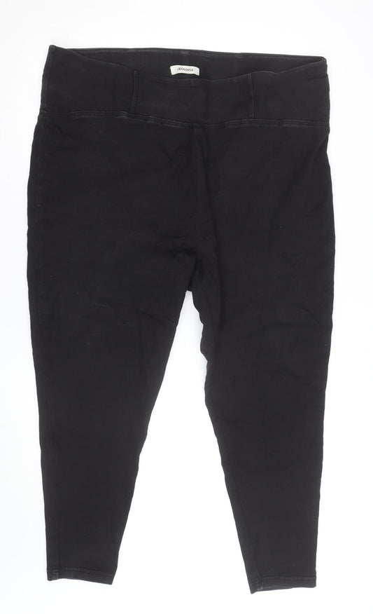 Marks and Spencer Women's Black Plus Size Jeggings 24 Stretch High Rise