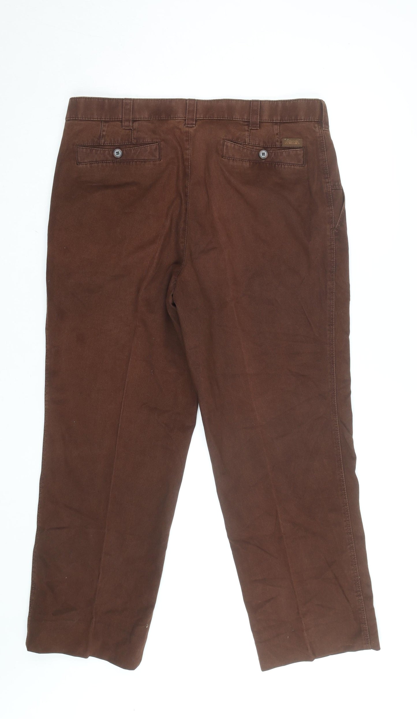 Meyer Men's Brown Chino Trousers 38W 30L Cotton Blend Regular Fit