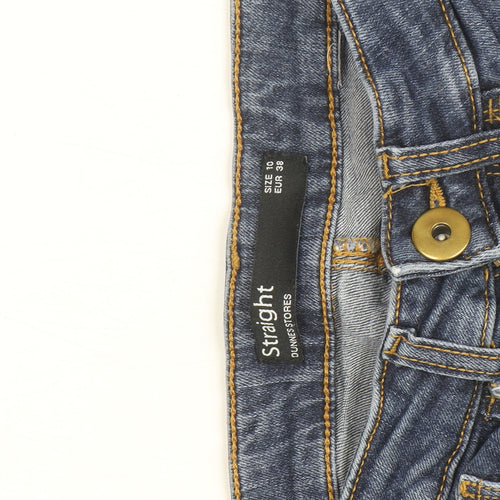 Dunnes Stores Women Blue Straight Jeans Size 10 Classic Fit Denim