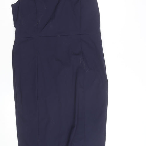 Lennon Courtney Women Blue Size 14 Sleeveless Sheath Work Dress