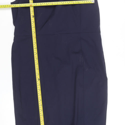 Lennon Courtney Women Blue Size 14 Sleeveless Sheath Work Dress