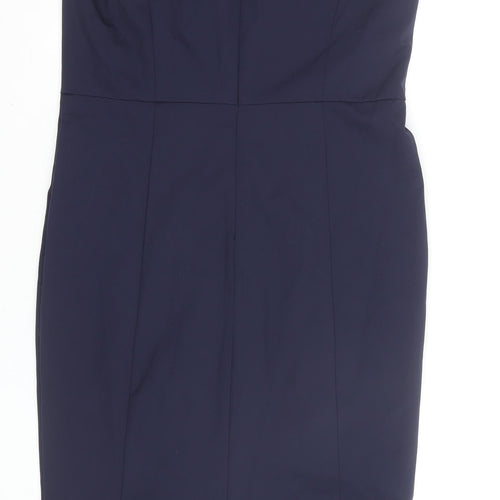 Lennon Courtney Women Blue Size 14 Sleeveless Sheath Work Dress