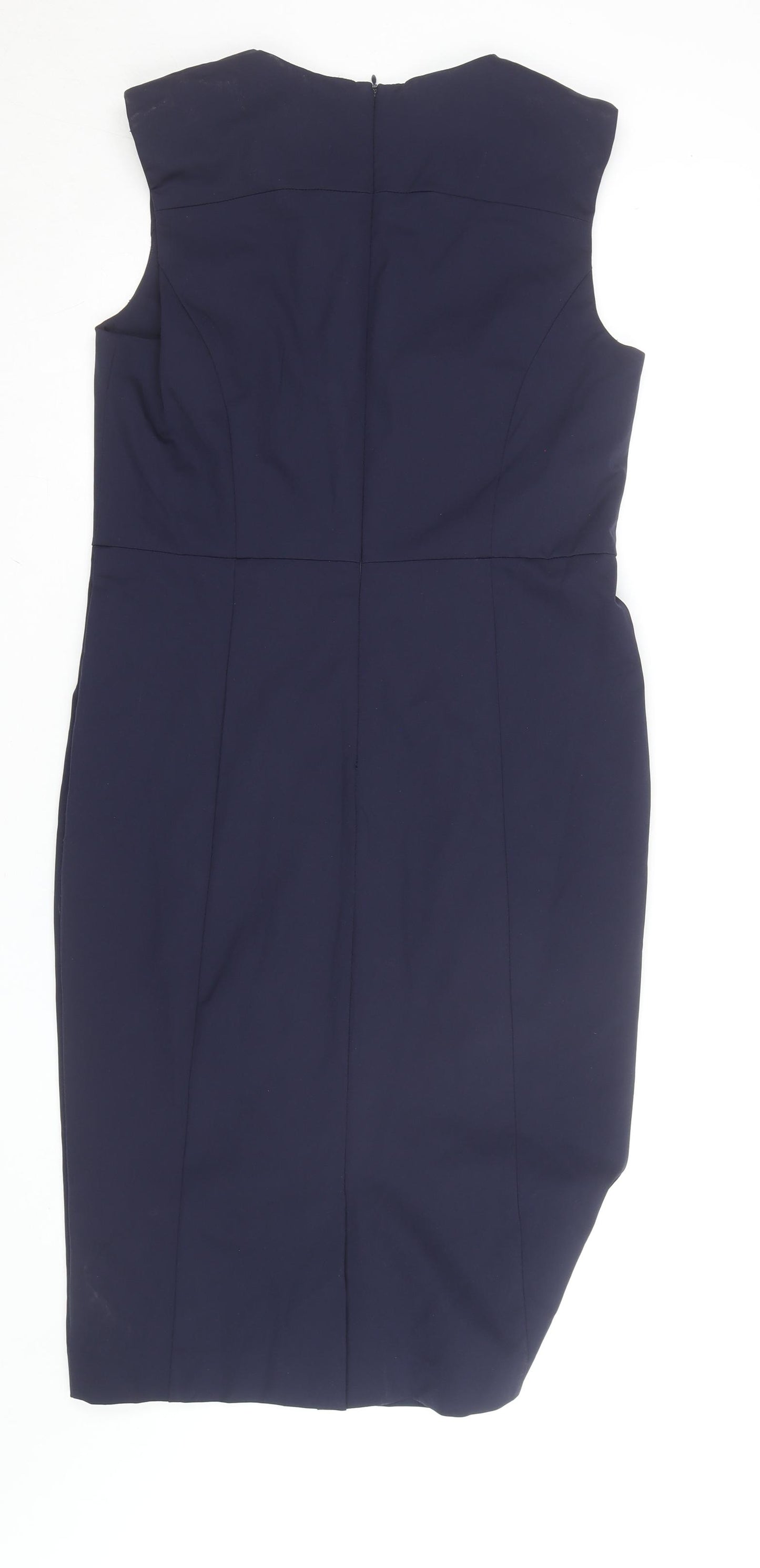 Lennon Courtney Women Blue Size 14 Sleeveless Sheath Work Dress