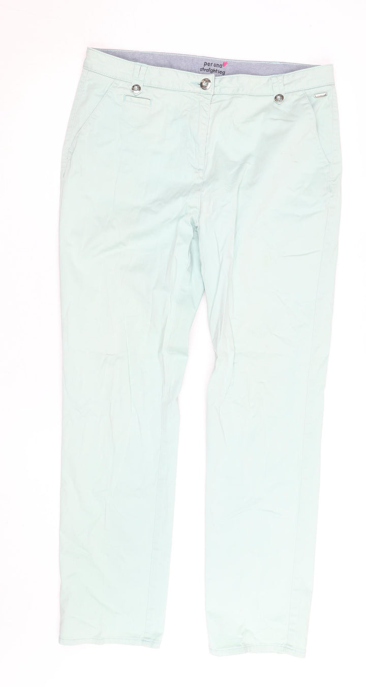 Marks and Spencer Women’s Green Straight Leg Trousers Size 14